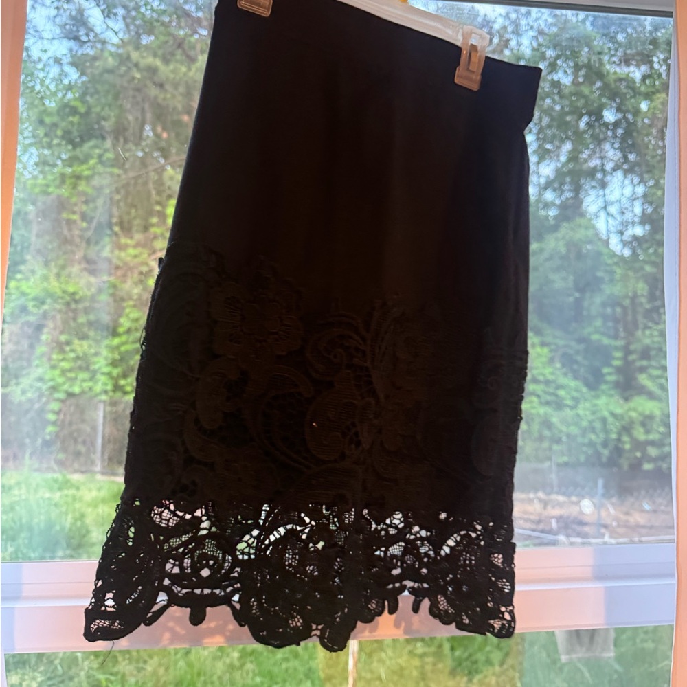 Haute Monde Black Embellished Pencil Skirt
